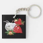 Saanen Goat Holiday Spirit Schlüsselanhänger (Rückseite)