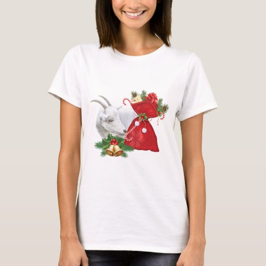 Saanen Goat Holiday Spirit T-Shirt (Vorderseite)