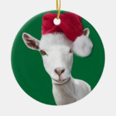 Saanen Goat Weihnachtsmannmütze Weihnachtsschmuck (Vorne)
