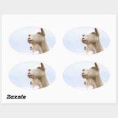 Saanen-Ziege Ovaler Aufkleber (Blatt)