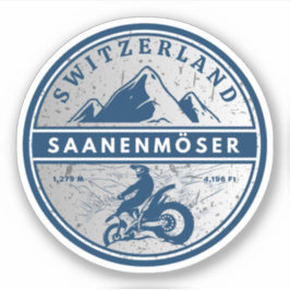 Saanenmöser Pass - Schweizer Alpen - Motorradtour Aufkleber