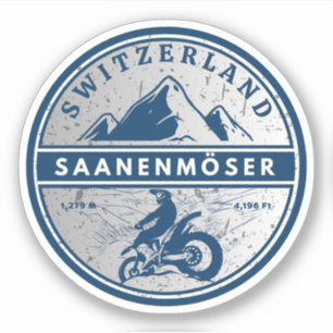 Saanenmöser Pass Schweizer Alpen Motorradtour Aufkleber