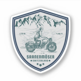 Saanenmöser Pass - Schweizer Alpen - Motorradtour Aufkleber