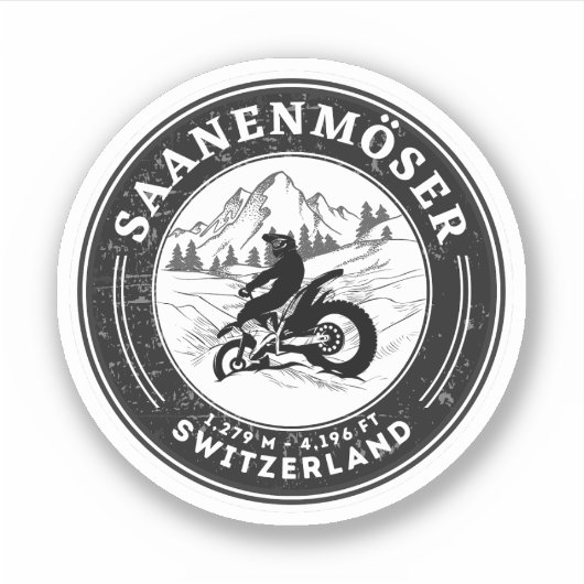 Saanenmöser Pass - Schweizer Alpen - Motorradtour Aufkleber (Vorderseite)