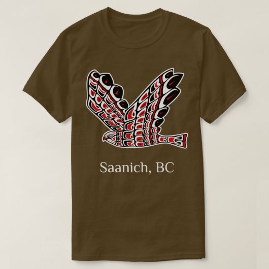Saanich Redail Hawk Native Bird of Prey Art Long T-Shirt (Design vorne)