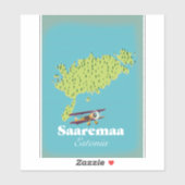 Saaremaa Estland-Karte Aufkleber (Blatt)