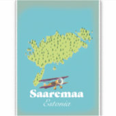 Saaremaa Estland-Karte Aufkleber (Vorderseite)