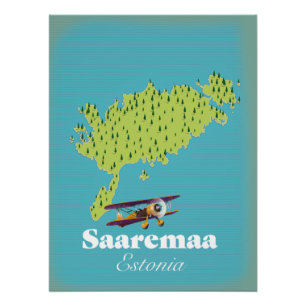 Saaremaa Estland-Karte Poster