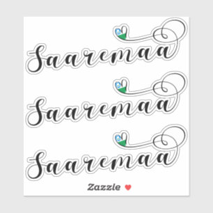 Saaremaa Flag Herz, Estland Aufkleber