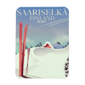 Saariselkä Finnland Skiposter Magnet (Vertikal)
