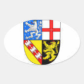 Saarland Wappen Ovaler Aufkleber (Vorderseite)