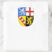 Saarland Wappen Ovaler Aufkleber (Tasche)