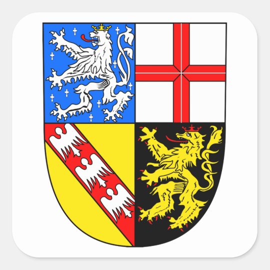 Saarland Wappen Quadratischer Aufkleber Zazzle De