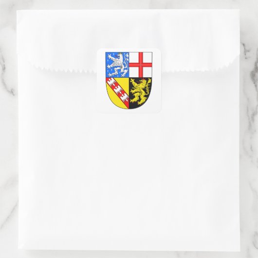 Saarland Wappen Quadratischer Aufkleber (Tasche)