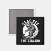 Saas-fee Koala-Bär-Ski- Resort Schweizer Alpen Ski Magnet (Vorderseite/Rückseite)