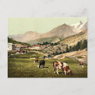 Saas Fee, Landschaft, Wallis, Alpen of, Schweiz Postkarte