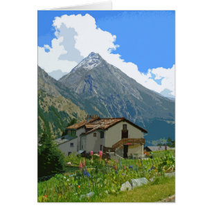 Saas Fee Retro-Poster-Karte