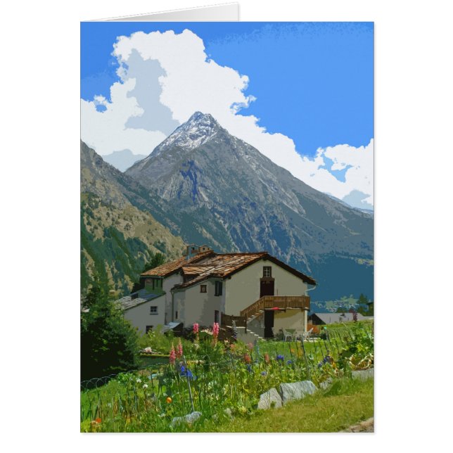 Saas Fee Retro-Poster-Karte (Vorne)
