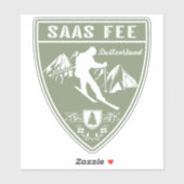 Saas Fee Schweiz Aufkleber (Blatt)
