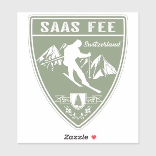 Saas Fee Schweiz Aufkleber (Blatt)
