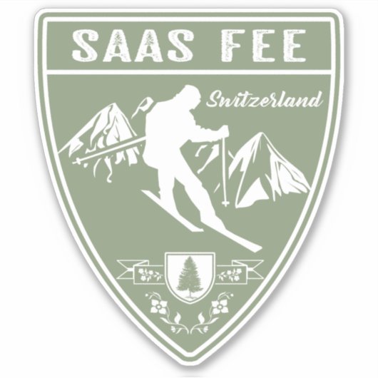 Saas Fee Schweiz Aufkleber (Vorderseite)