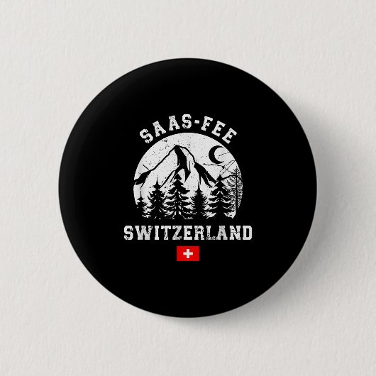 Saas-fee Schweiz Skigebiet Alpen Alpinski Button (Vorderseite)