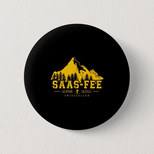 Saas-fee Schweiz Skigebiet Alpin-Skilauf Schweizer Button (Vorderseite)
