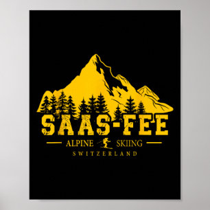 Saas-fee Schweiz Skigebiet Alpin-Skilauf Schweizer Poster