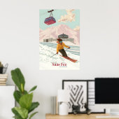Saas Fee Schweiz Skigebiet Reiseplakat Poster (Heimbüro)