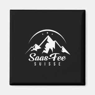 Saas-Fee Schweiz Skigebiet Skigebiet Snowboardin Magnet