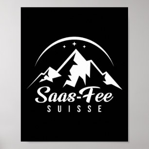 Saas-Fee Schweiz Skigebiet Skigebiet Snowboardin Poster
