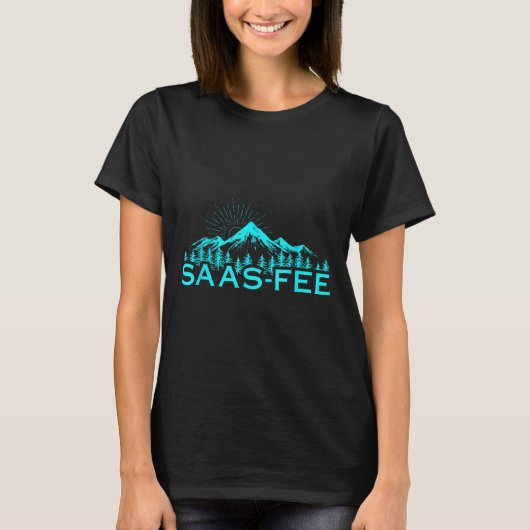 Saas-fee Ski Resort Swiss Alps Skiing Switzerland T-Shirt (Vorderseite)