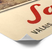 Saas Fee, Wallis, Schweiz, Skiposter Poster (Ecke)