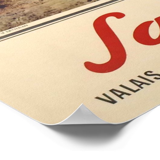 Saas Fee, Wallis, Schweiz, Skiposter Poster (Ecke)