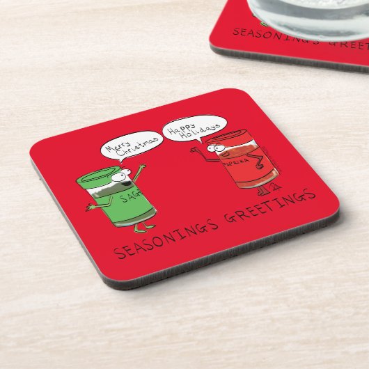Saasonings Greetings Spices Getränkeuntersetzer (Linke Seite)