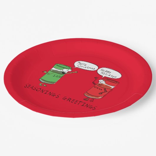 Saasonings Greetings Spices Pappteller (Schrägansicht)