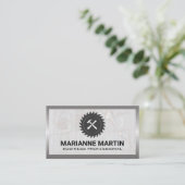 Saat und Hammer | Marmor und Metall Visitenkarte (Stehend Vorderseite)
