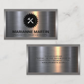 Saat und Hammer | Metallic Visitenkarte (Vorne/Hinten)