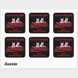 Saatgut auf dem Sand-Platz-Aufkleber Quadratischer Aufkleber