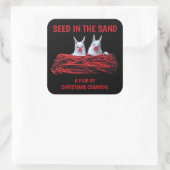 Saatgut auf dem Sand-Platz-Aufkleber Quadratischer Aufkleber (Tasche)