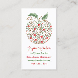 Saatgut der Apple Business Card des Wissenslehrers Visitenkarte