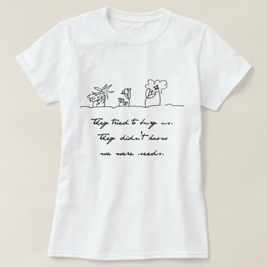 Saatgut und Blume T-Shirt (Design vorne)