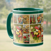 Saatgutpackung Vintage Blume und Landwirtschaft Tasse