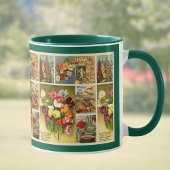 Saatgutpackung Vintage Blume und Landwirtschaft Tasse