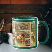 Saatgutpackung Vintage Blume und Landwirtschaft Tasse