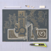 Saatkatalog Typografie Decoupage Navy Blue Gold Seidenpapier (Handwerk)
