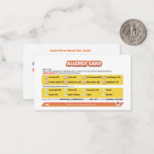 Saatöl-Allergiekarte Mitteilungskarte (Vorderseite/Rückseite Beispiel)