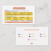 Saatöl-Allergiekarte Visitenkarte (Vorne/Hinten)