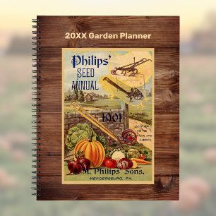 Saatpackfarm Katalog Vintag Art w Imitats Holz Notizblock