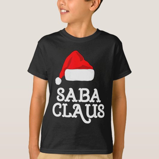 Saba Claus Christmas Santa's Hat Pajama Family Xma T-Shirt (Vorderseite)